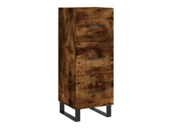 Aparador madera de ingeniería roble ahumado 34,5x34x90 cm