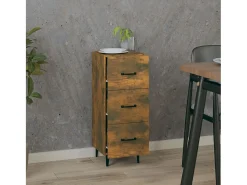 Aparador madera de ingeniería roble ahumado 34,5x34x90 cm ES11826