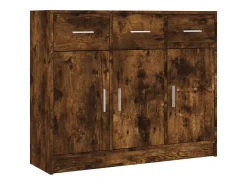 Aparador madera de ingeniería roble ahumado 91x28x75 cm