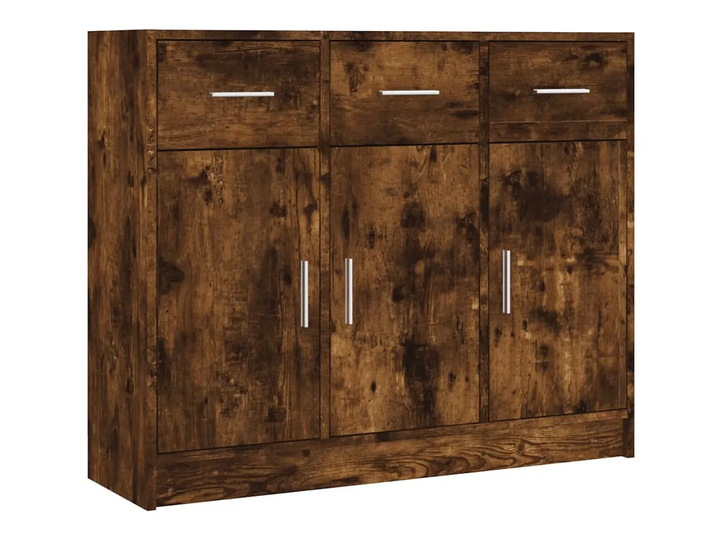 Aparador madera de ingeniería roble ahumado 91x28x75 cm
