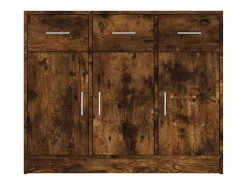 Aparador madera de ingeniería roble ahumado 91x28x75 cm