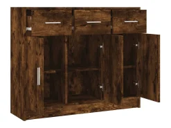 Aparador madera de ingeniería roble ahumado 91x28x75 cm