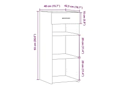 Aparador madera de ingeniería roble ahumado 40x42,5x93 cm