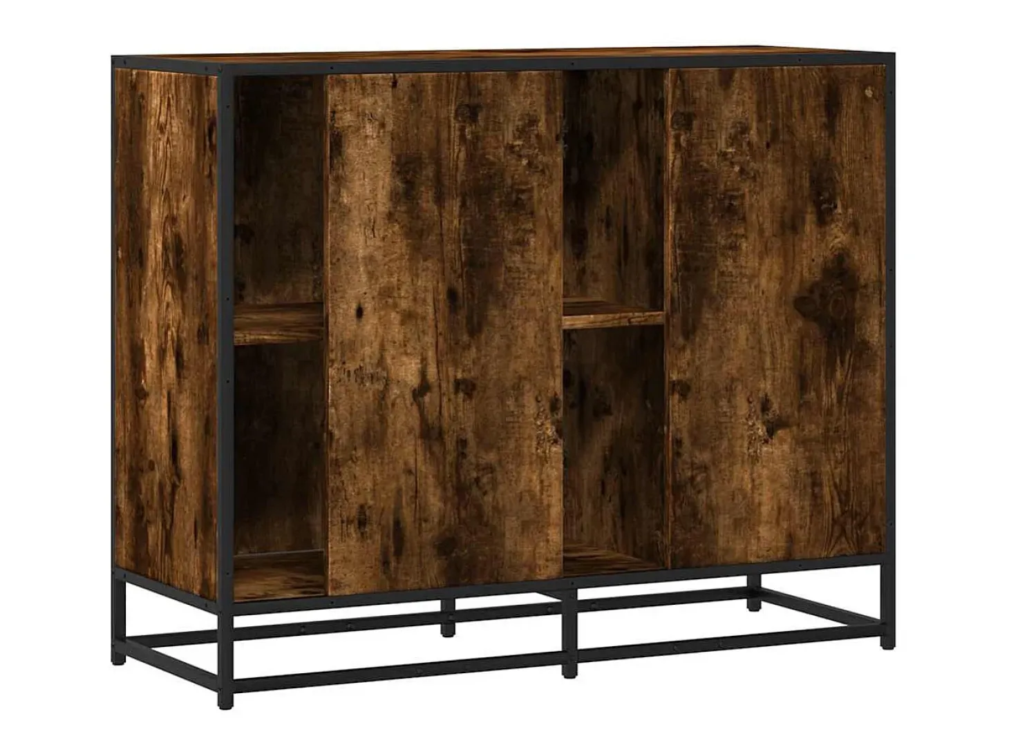 Aparador madera de ingeniería roble ahumado 92x35x76 cm