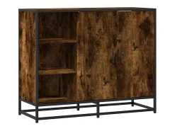 Aparador madera de ingeniería roble ahumado 92x35x76 cm