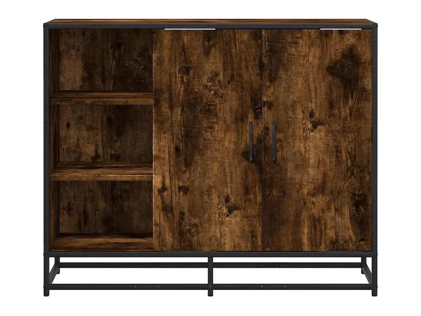 Aparador madera de ingeniería roble ahumado 92x35x76 cm