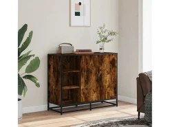 Aparador madera de ingeniería roble ahumado 92x35x76 cm