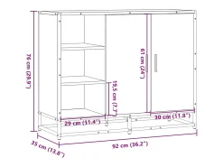 Aparador madera de ingeniería roble ahumado 92x35x76 cm