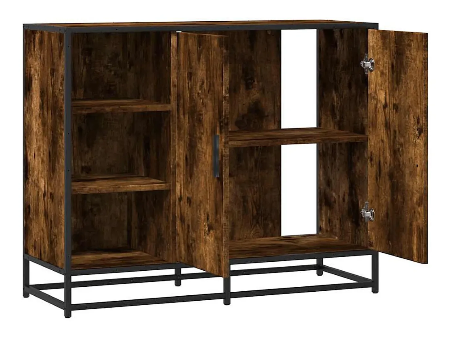 Aparador madera de ingeniería roble ahumado 92x35x76 cm