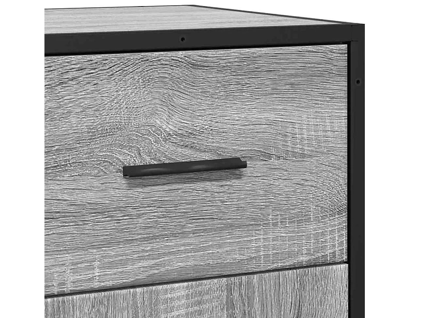Aparador madera ingeniería y metal gris Sonoma 35,5x35x76 cm