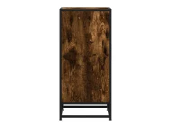 Aparador madera ingeniería y metal roble ahumado 35,5x35x76 cm