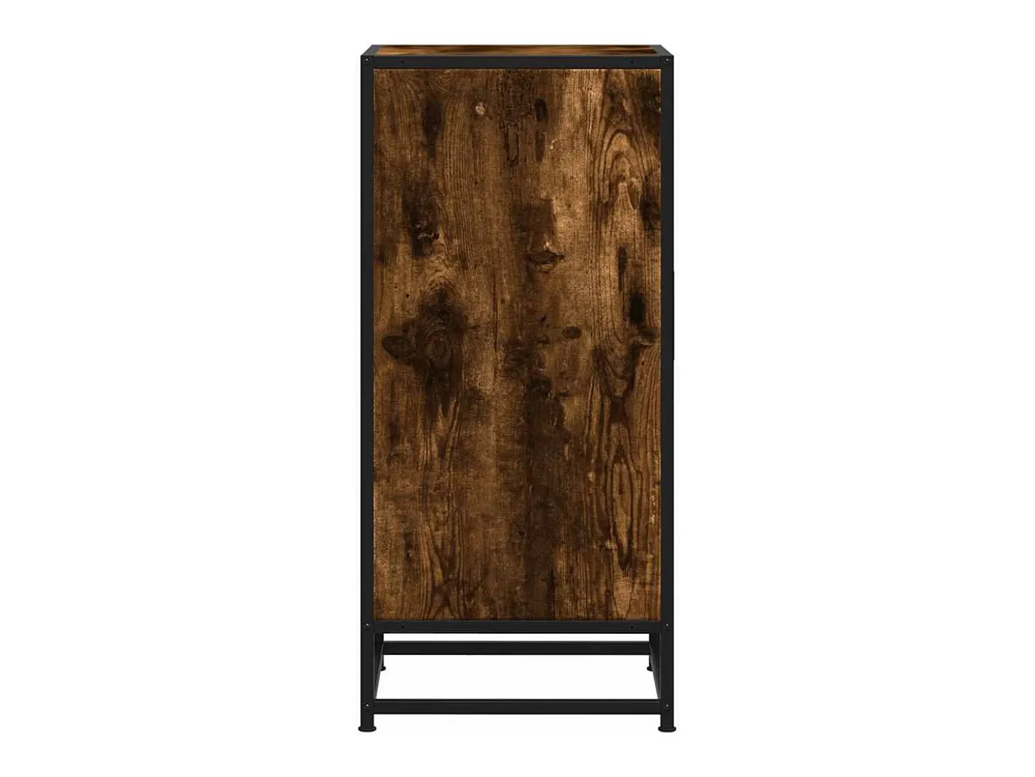 Aparador madera ingeniería y metal roble ahumado 35,5x35x76 cm