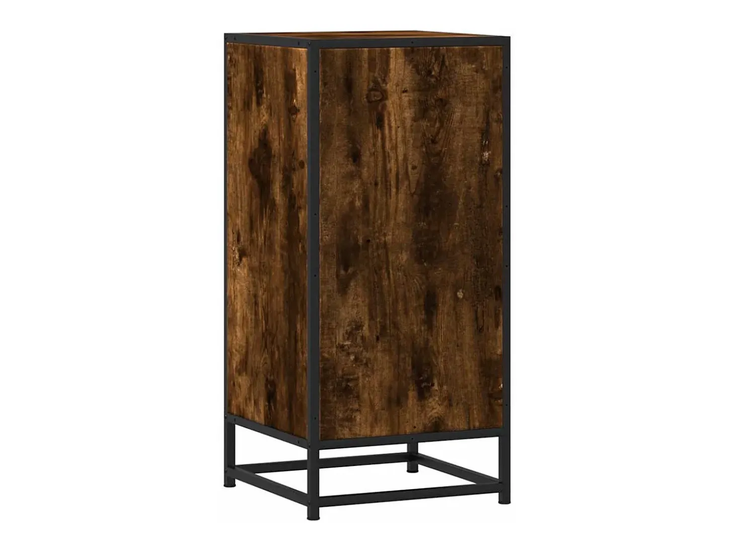 Aparador madera ingeniería y metal roble ahumado 35,5x35x76 cm