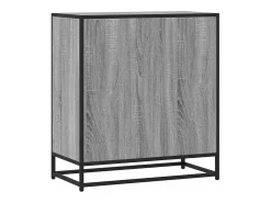 Aparador madera ingeniería y metal gris Sonoma 68x35x76 cm