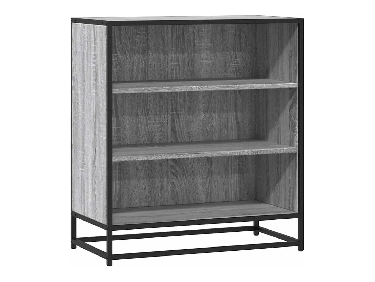 Aparador madera ingeniería y metal gris Sonoma 68x35x76 cm