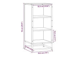 Aparador madera ingeniería y metal roble Sonoma 35,5x35x76 cm