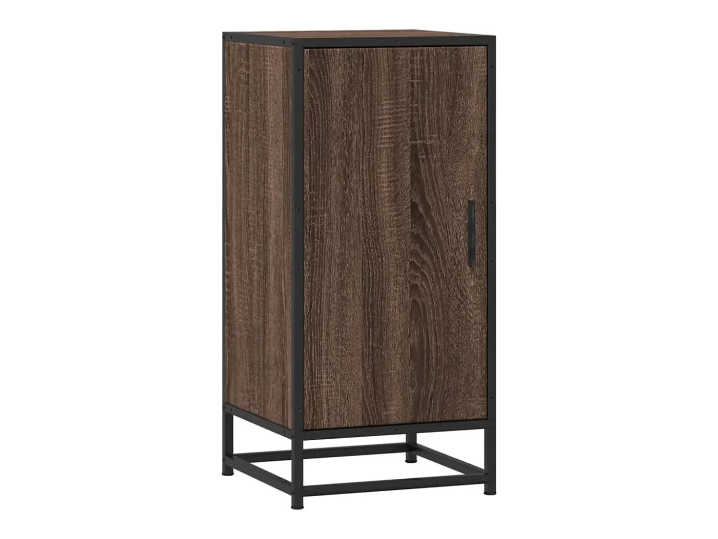 Aparador madera ingeniería y metal marrón roble 35,5x35x76 cm