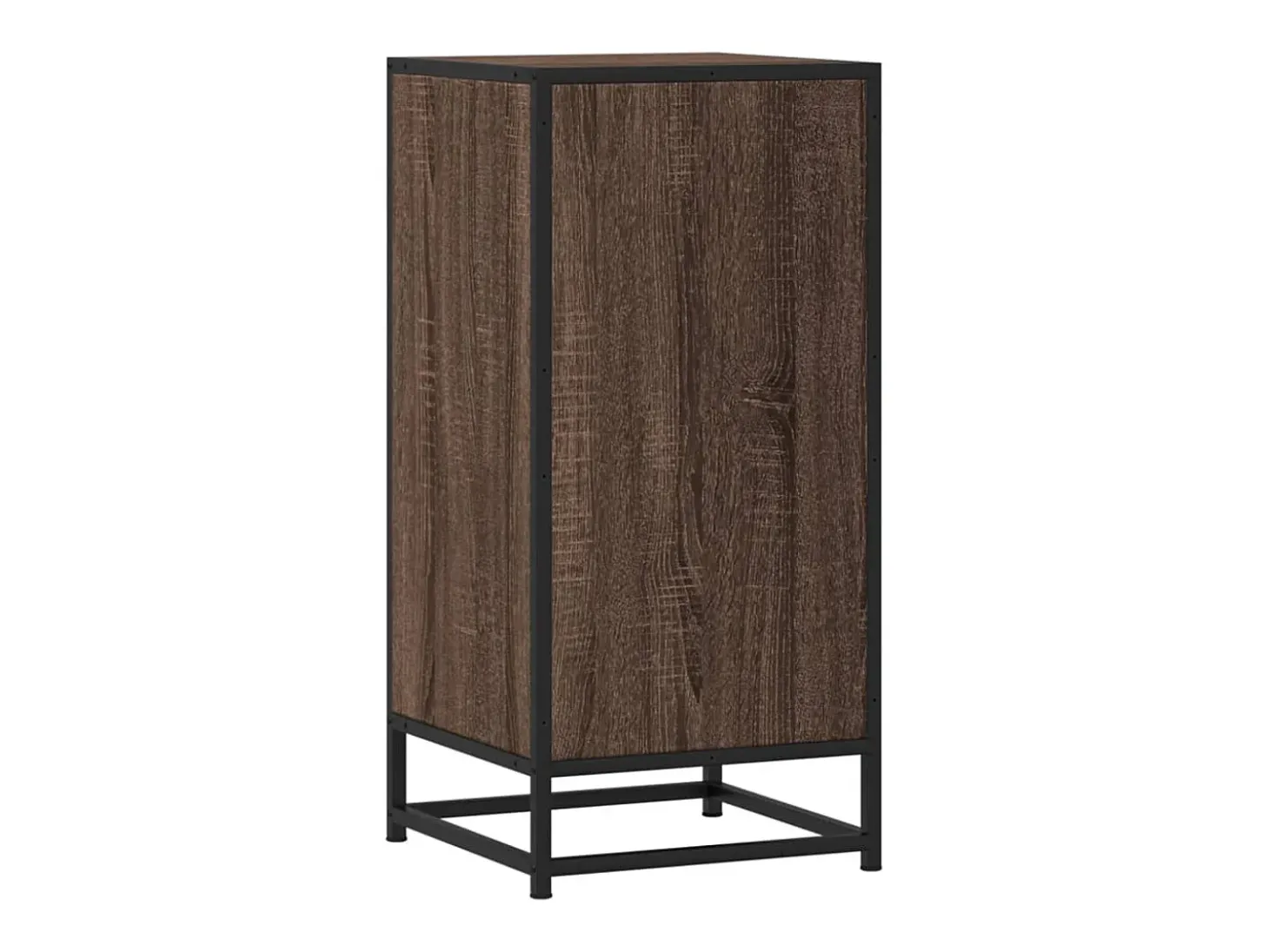 Aparador madera ingeniería y metal marrón roble 35,5x35x76 cm