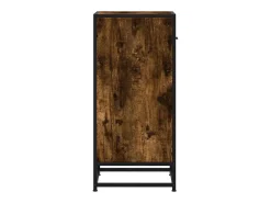 Aparador madera ingeniería y metal roble ahumado 35,5x35x76 cm