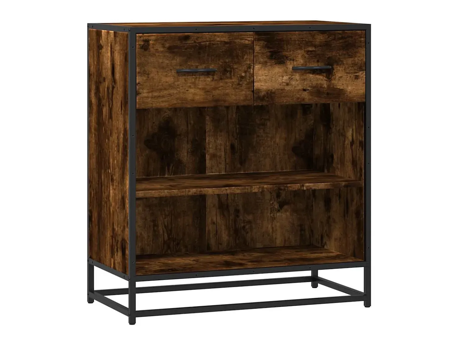 Aparador madera ingeniería roble ahumado 68x35x76 cm