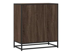 Aparador madera ingeniería y metal marrón roble 68x35x76 cm