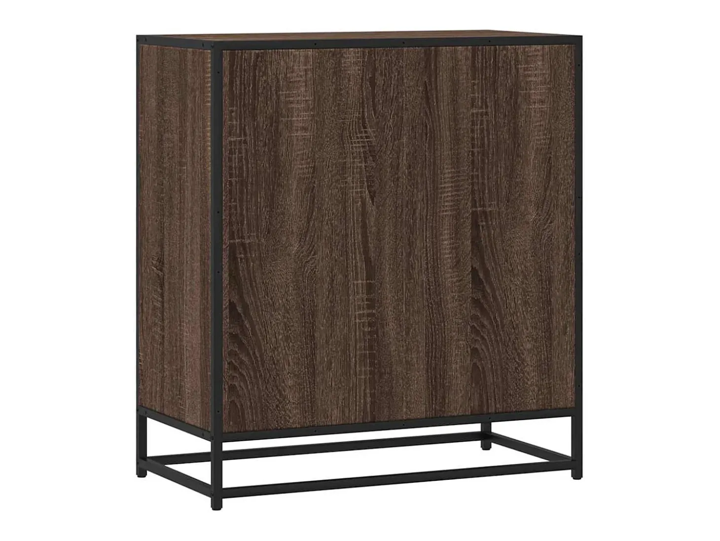 Aparador madera ingeniería y metal marrón roble 68x35x76 cm