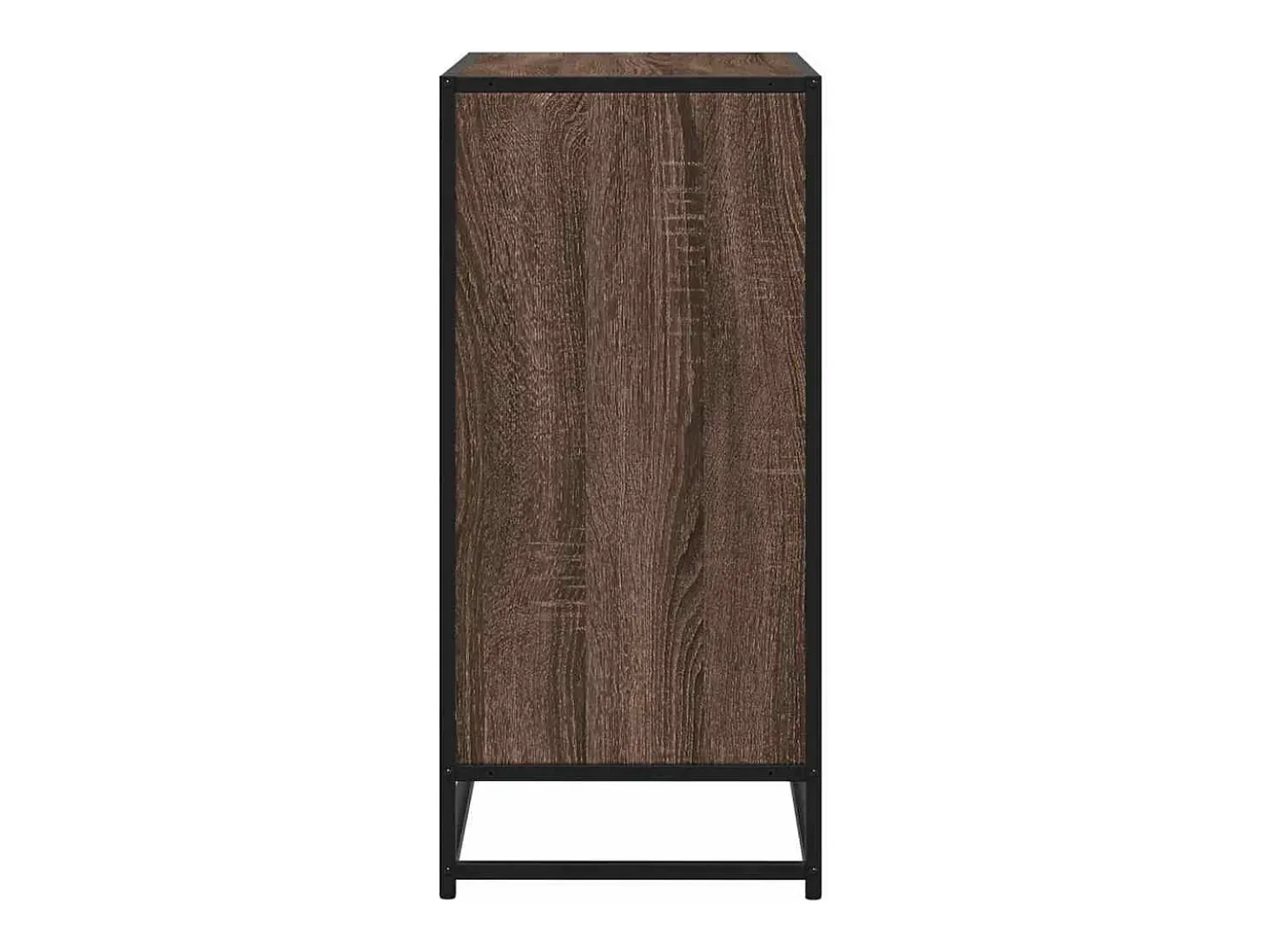 Aparador madera ingeniería y metal marrón roble 68x35x76 cm