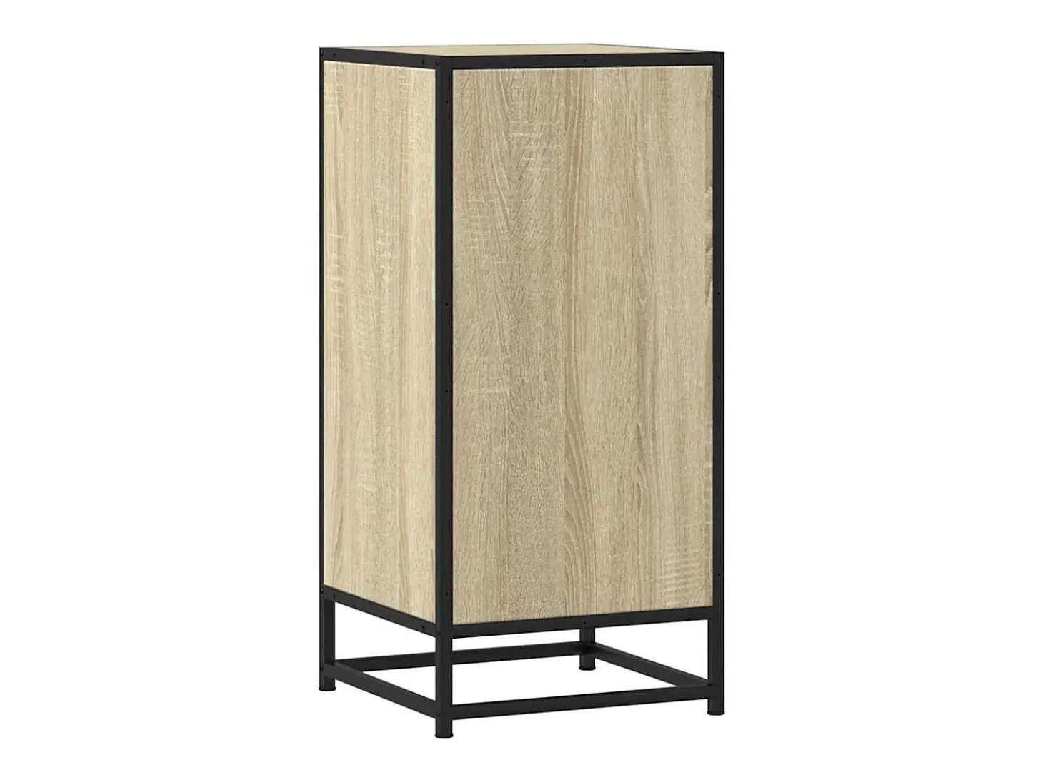 Aparador madera ingeniería y metal roble Sonoma 35,5x35x76 cm