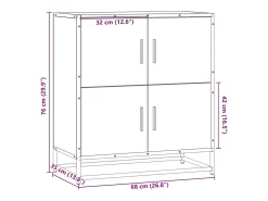 Aparador madera ingeniería roble ahumado 68x35x76 cm