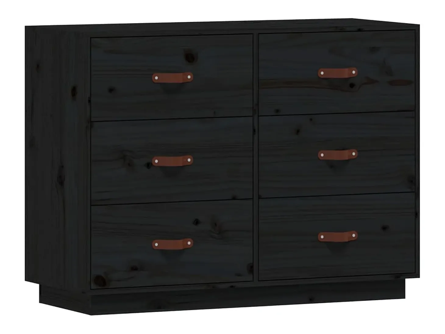 Aparador madera maciza de pino negro 100x40x75 cm