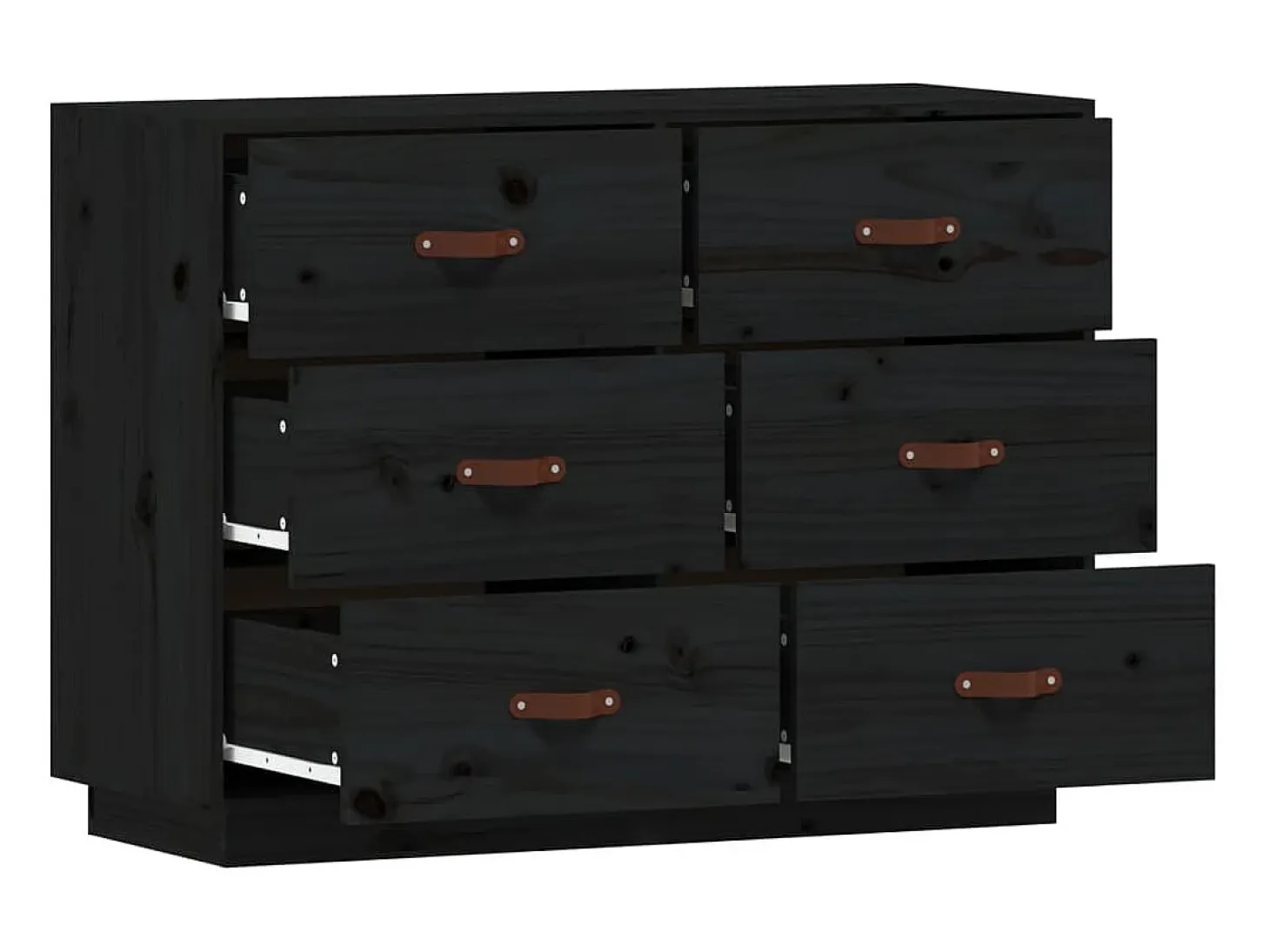 Aparador madera maciza de pino negro 100x40x75 cm