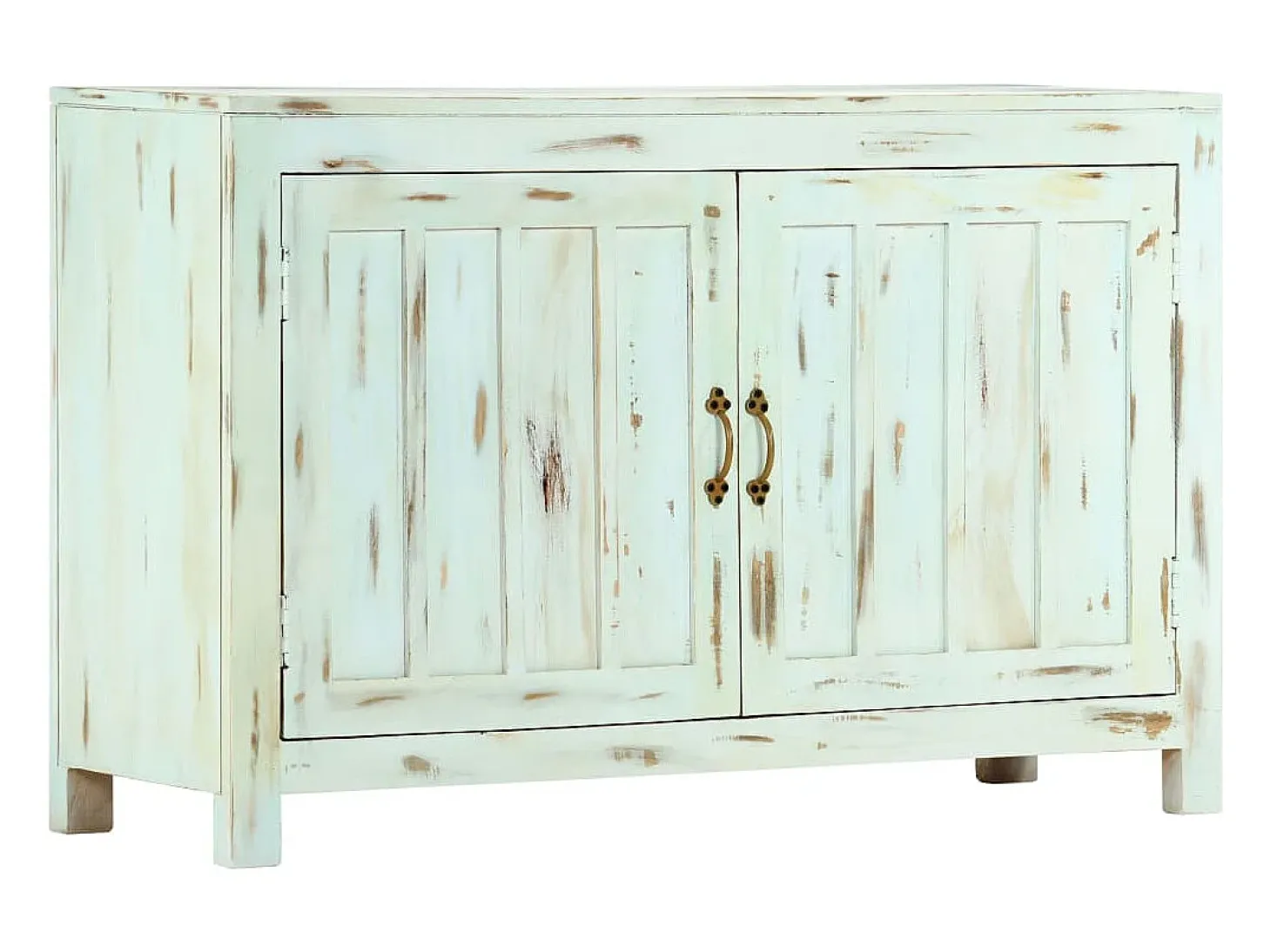 Aparador madera maciza de mango azul claro 110x35x70 cm