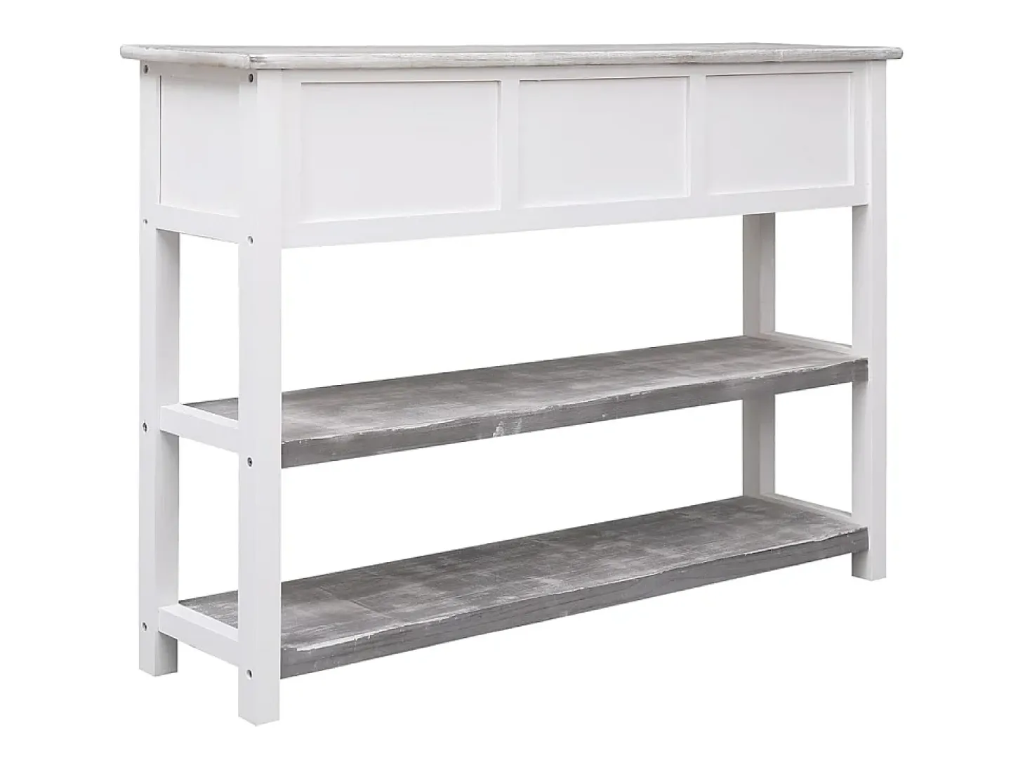 Aparador madera maciza de paulownia gris antiguo 108x30x76 cm ES83834