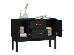 Aparador madera maciza de pino negro 110x40x78 cm