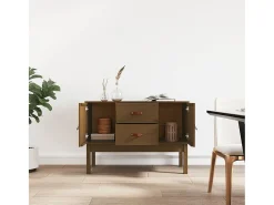 Aparador madera maciza de pino marrón miel 110x40x78 cm ES95343