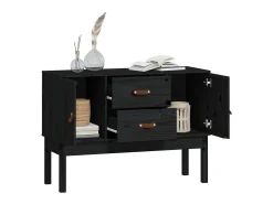 Aparador madera maciza de pino negro 110x40x78 cm ES38965