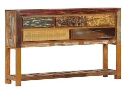 Aparador madera maciza reciclada 120x30x75 cm