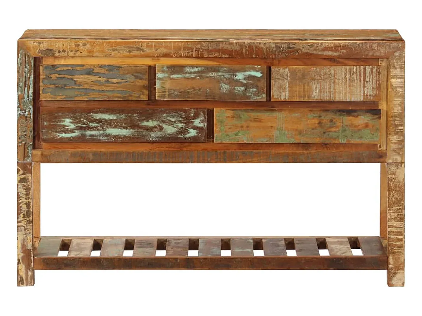 Aparador madera maciza reciclada 120x30x75 cm