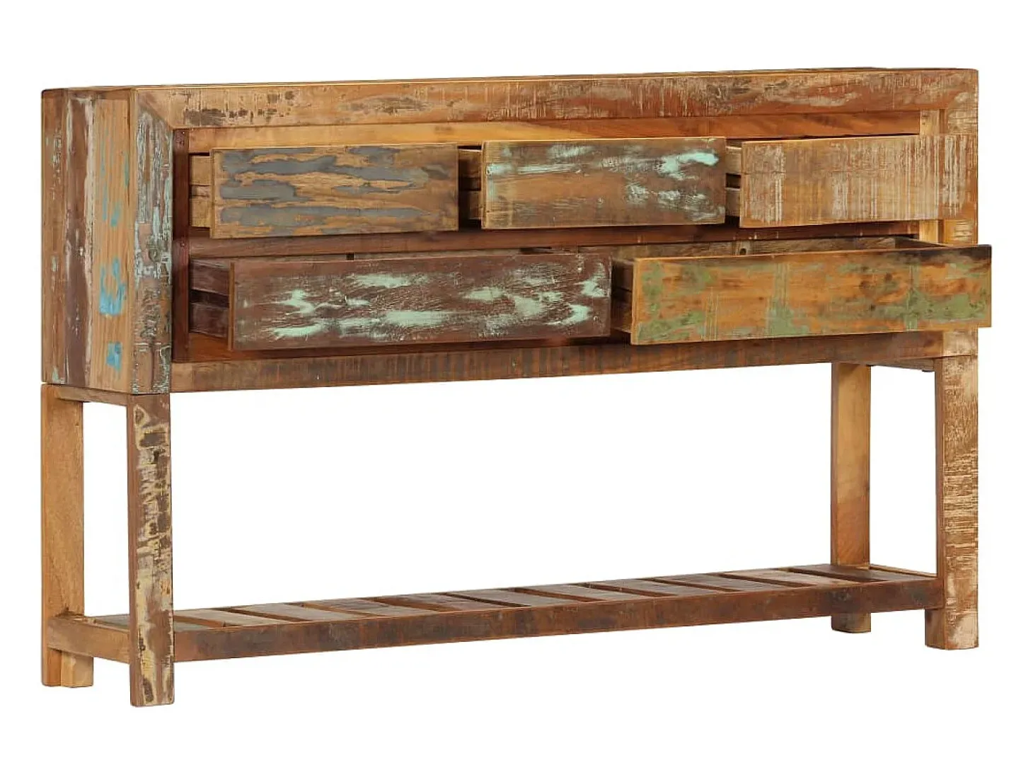Aparador madera maciza reciclada 120x30x75 cm