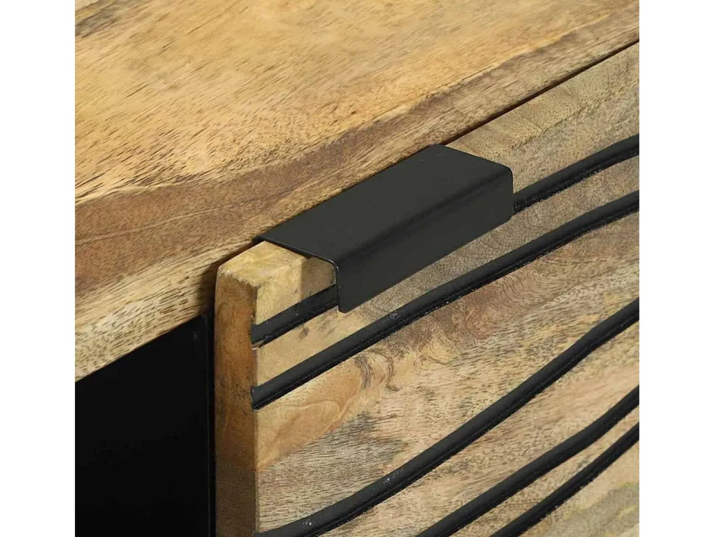 Aparador Marrón 80 x 33 x 75 cm madera maciza de mango