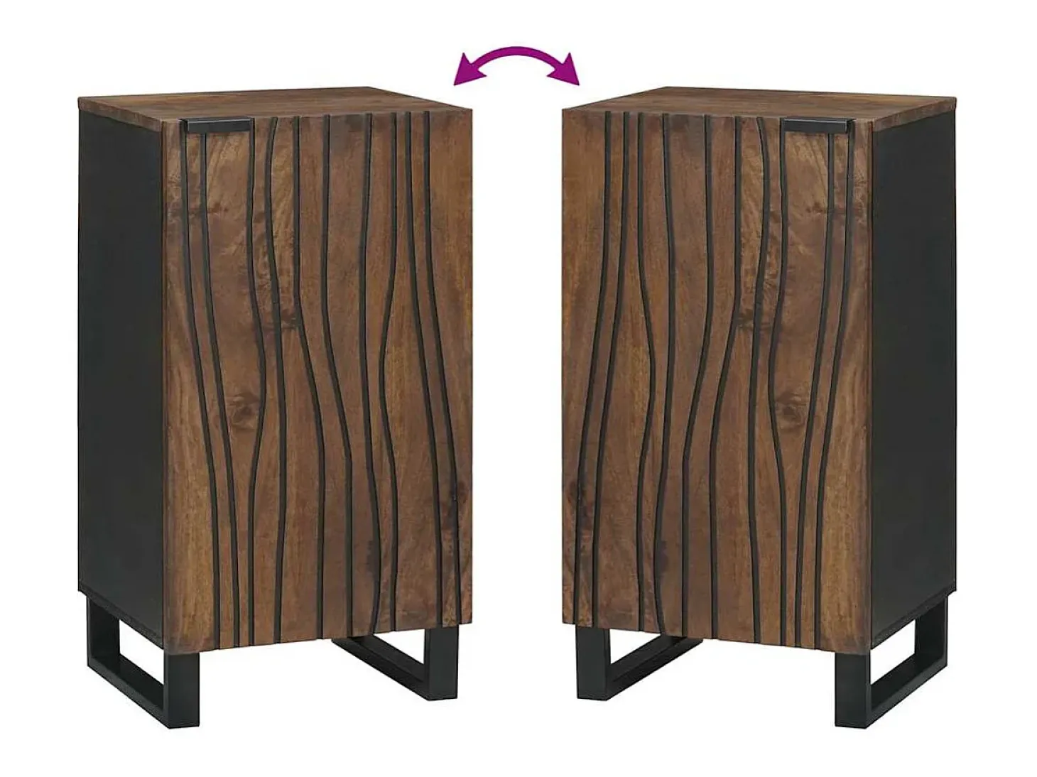 Aparador Marrón 40 x 33 x 75 cm madera maciza de mango