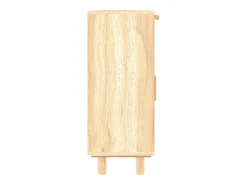 Aparador marrón madera pino maciza y ratán natural 60x30x75 cm