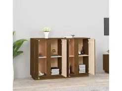 Aparador Marrón Miel 120x35x80 cm Madera Maciza de Pino