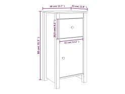 Aparador marrón miel 40x35x80 cm madera maciza de pino