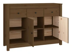 Aparador Marrón Miel 100x35x74 cm Madera Maciza de Pino