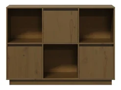 Aparador Marrón Miel 110,5x35x80 cm Madera Maciza de Pino