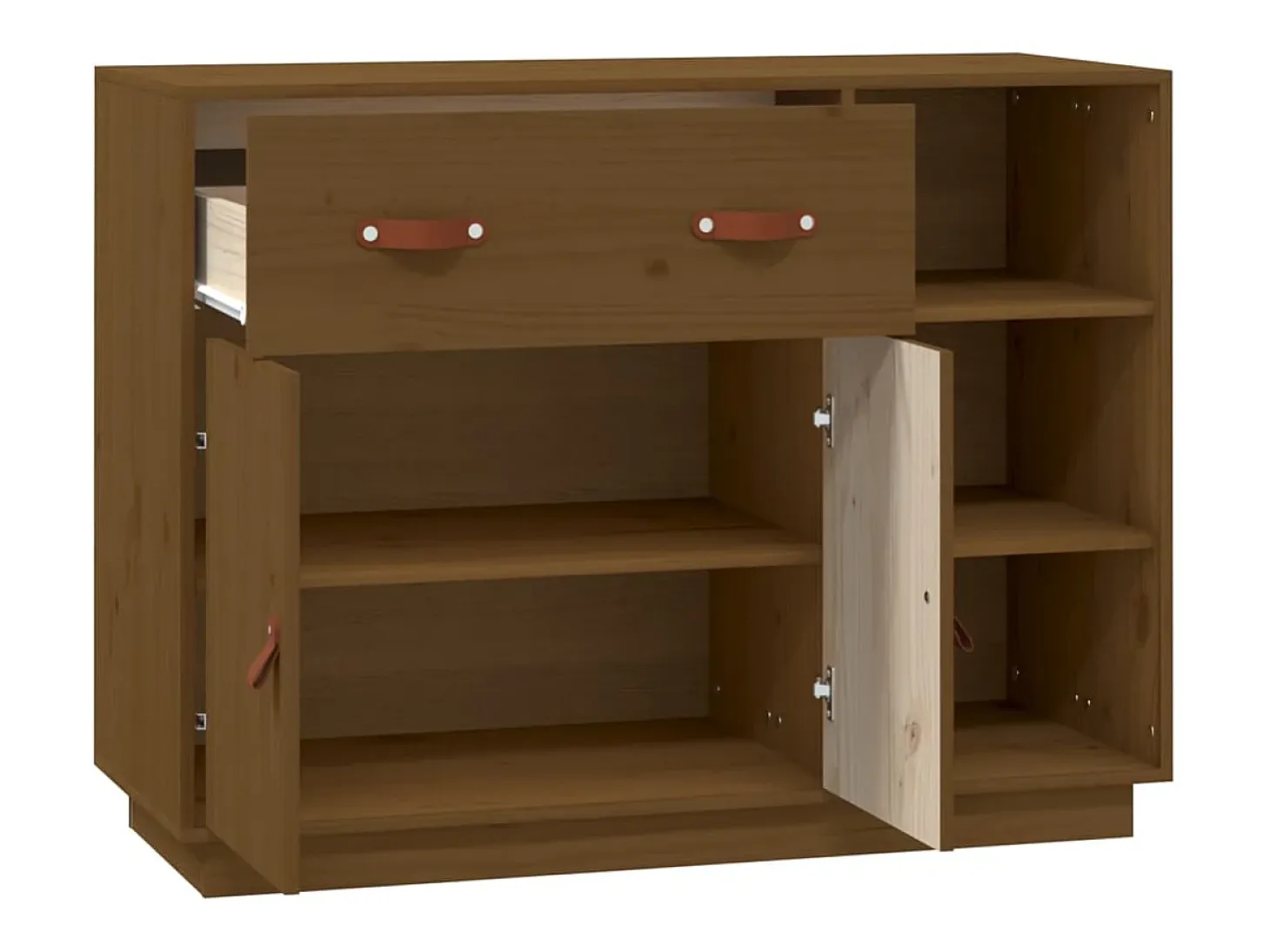 Aparador Marrón Miel 98,5x40x75 cm Madera Maciza de Pino
