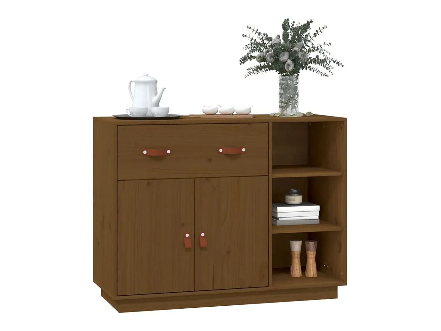 Aparador Marrón Miel 98,5x40x75 cm Madera Maciza de Pino