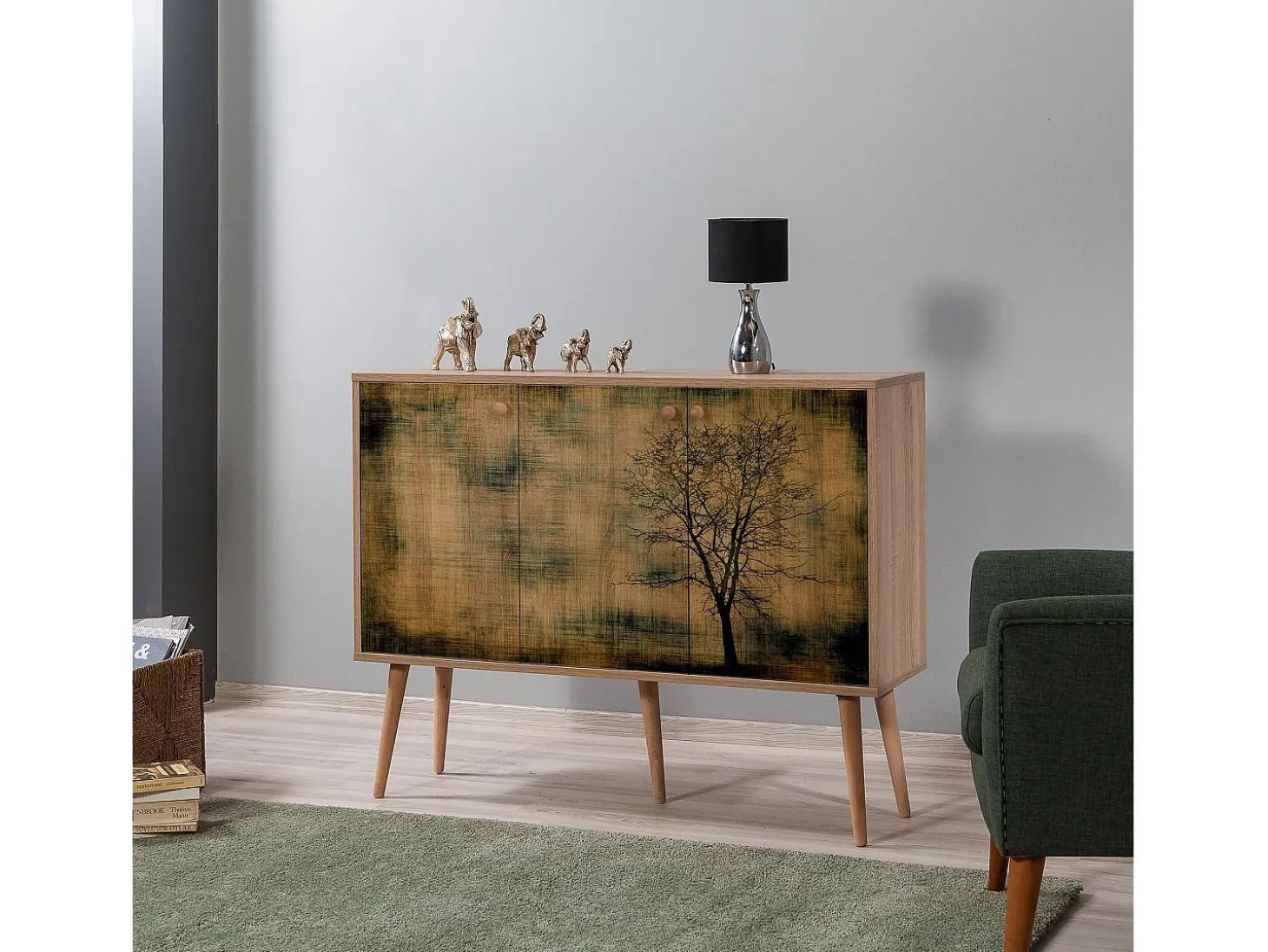 Aparador Mega-729 sonoma color roble 120x36x90 cm