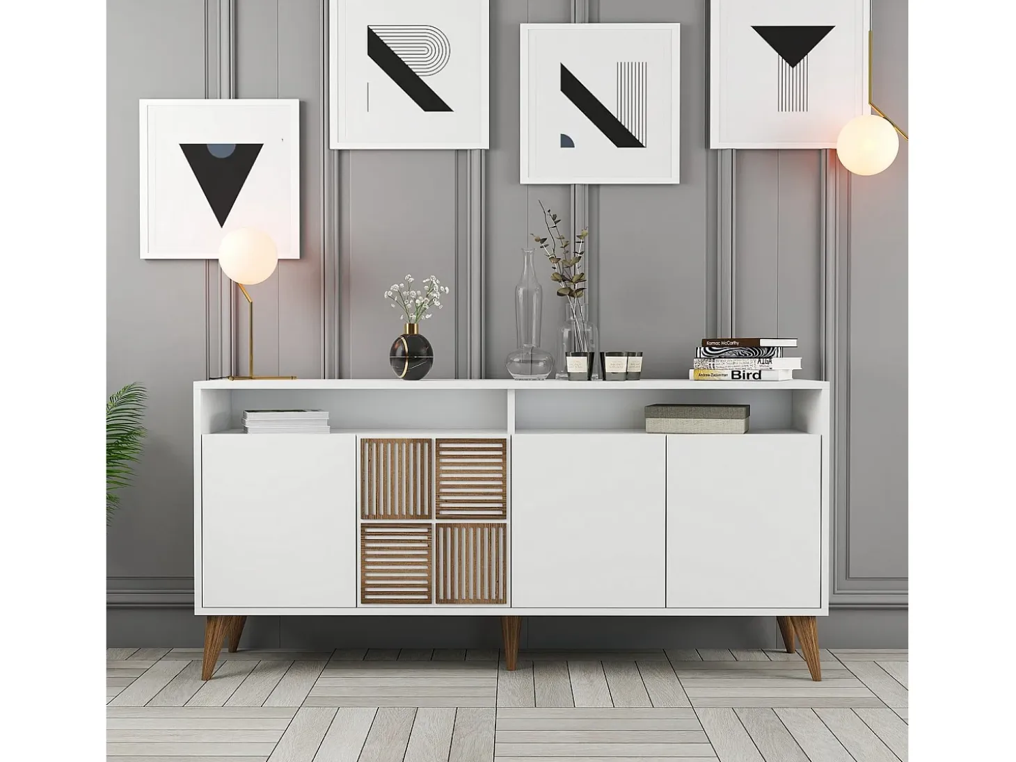 Aparador Milan 160 blanco 160x35x78 cm